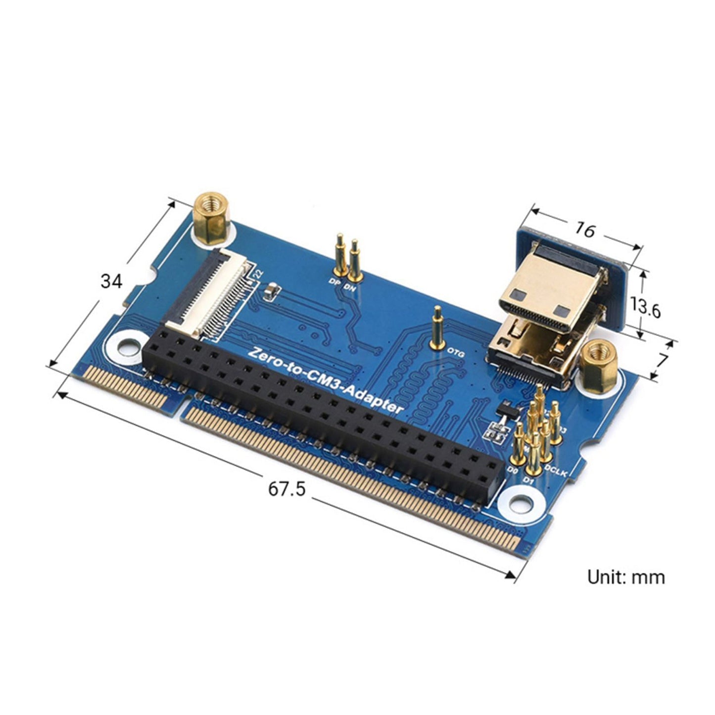 2W to CM3 Expansion Board Raspberry Pi CM3 Core Board Alternative Adapter Board