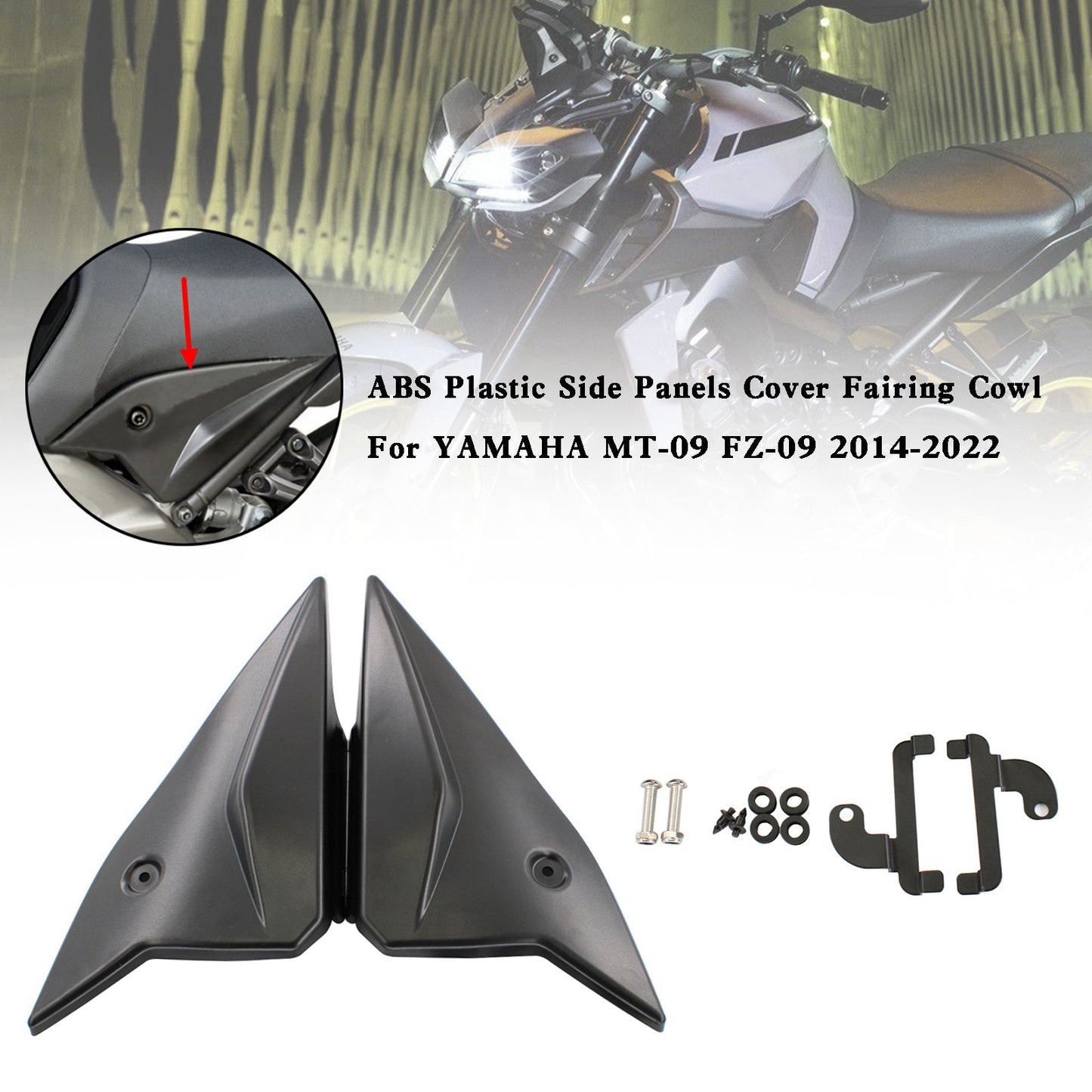 ABS Plastic Side Panels Cover Fairing Cowl For Yamaha MT-09 FZ09 2014-2022