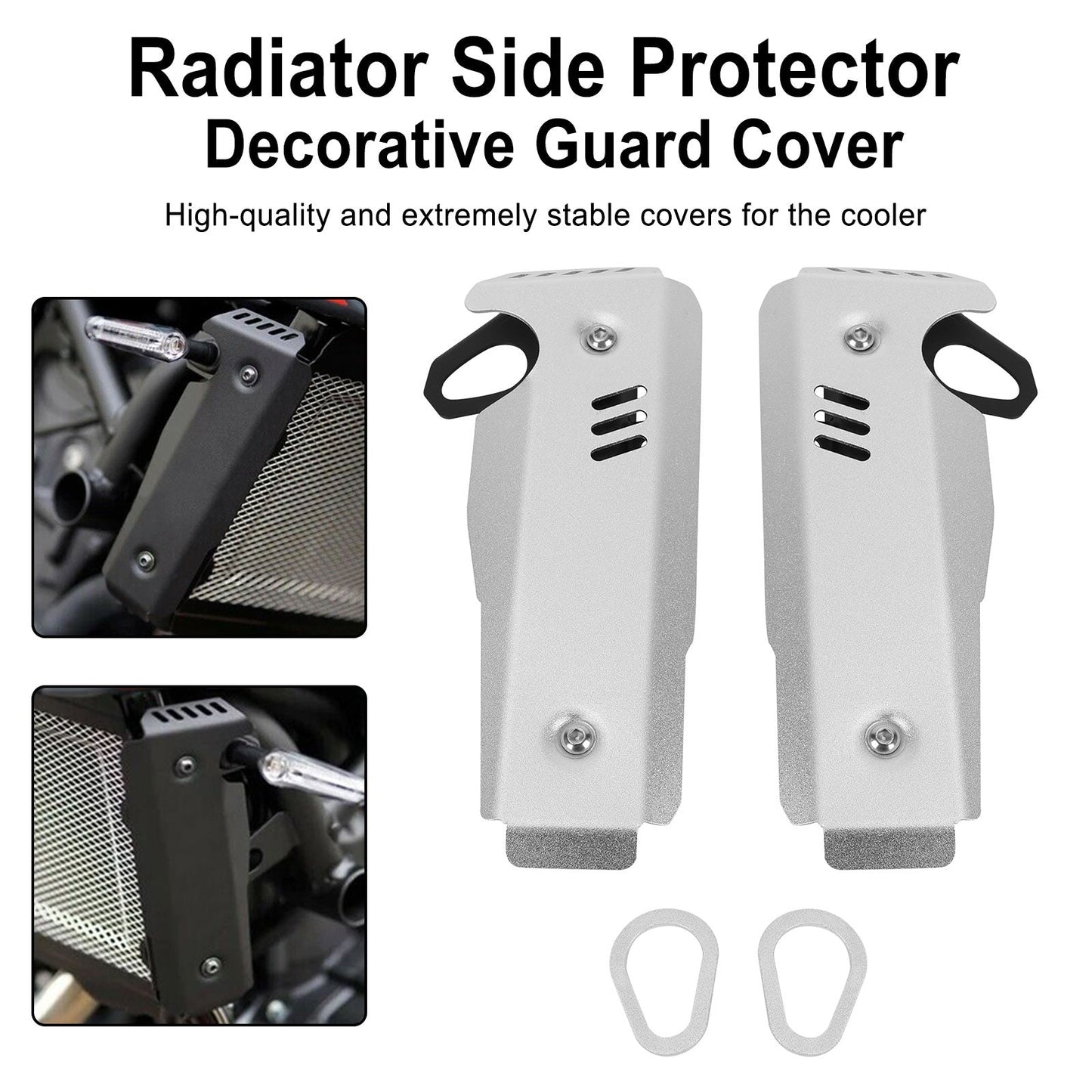 Radiator Side Protector Guard Cover For Yamaha MT-07 FZ-07 2021-2022 Black