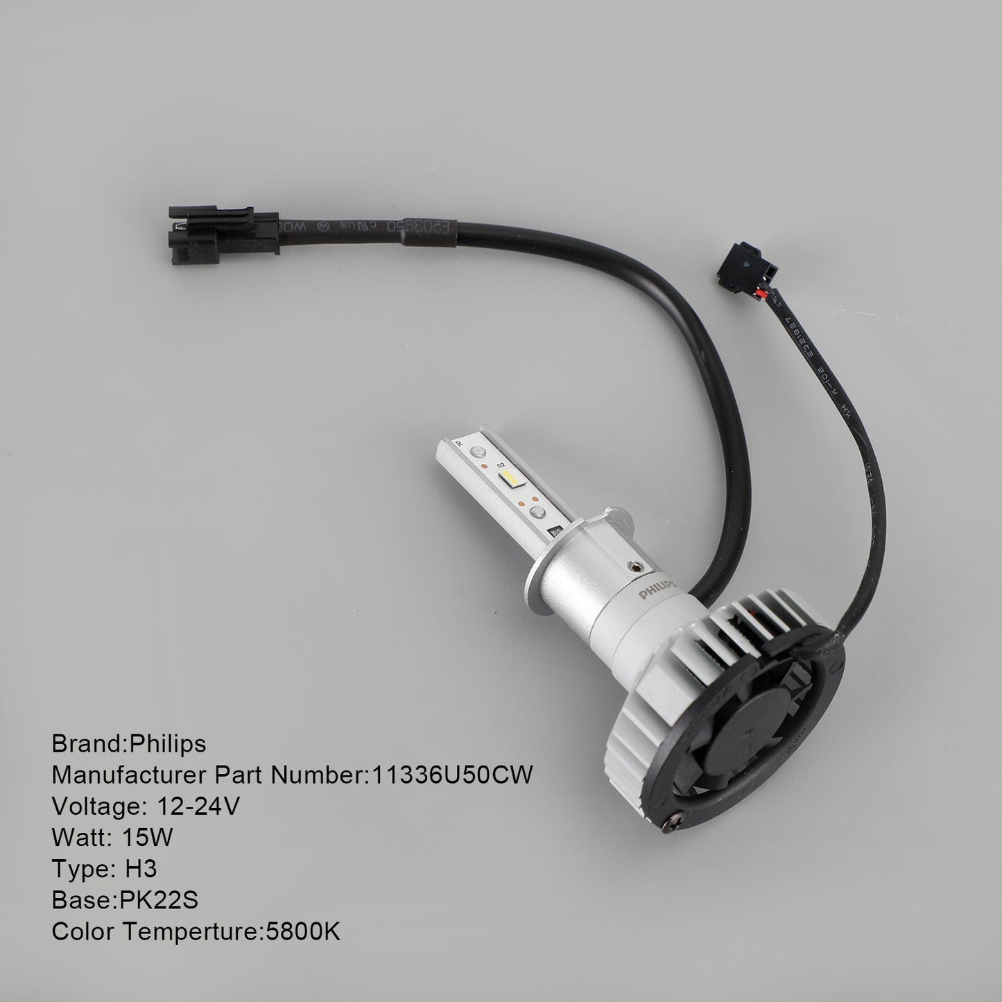 For Philips 11336U50CWX2 Ultinon Pro5000HL LED Headlight H3 15W +160% 5800K