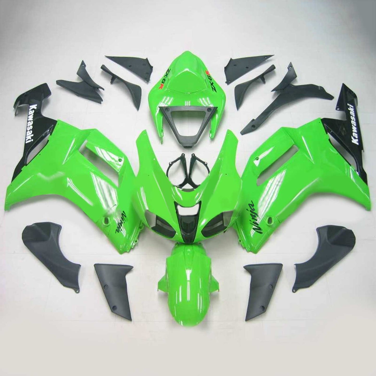 2007-2008 Kawasaki ZX6R 636 Amotopart Injection Fairing Kit Bodywork Plastic ABS #112