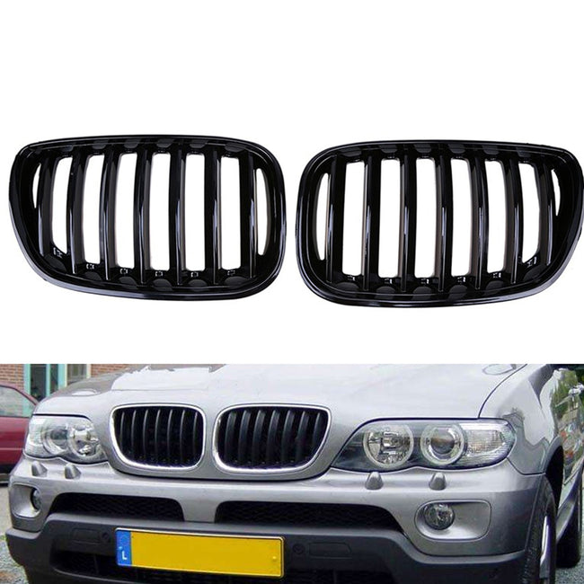 Gloss Black Front Kidney Grill Grille Fit BMW X5 E53 2004-2006 X Series