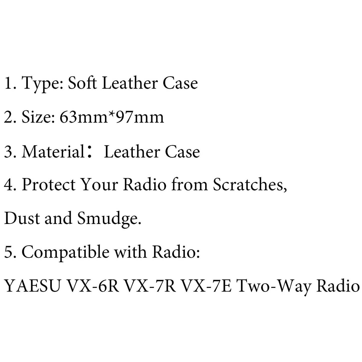 1Pcs Soft Leather Case For YAESU VX-6R VX-7R VX-7E Two-Way Radio Walkie Talkie