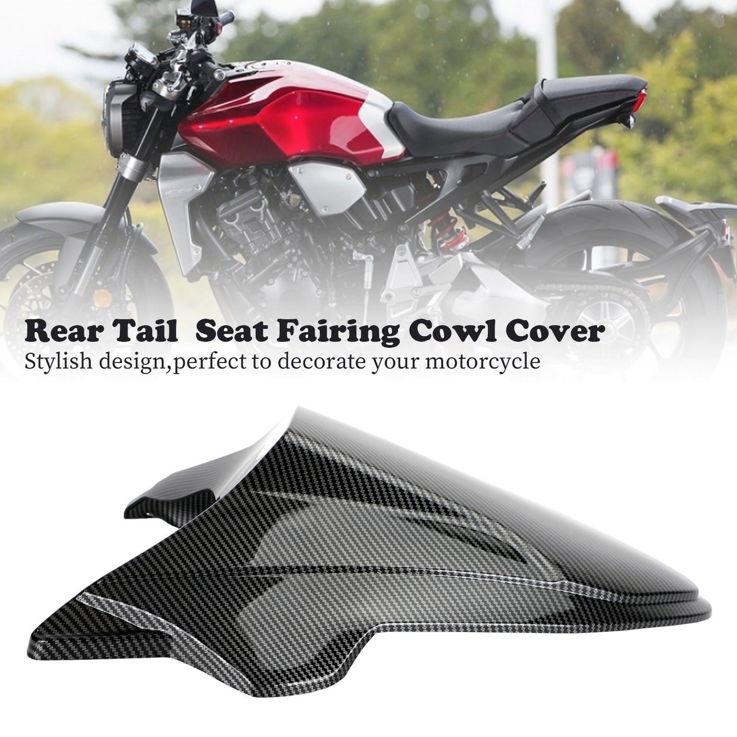 Rear Tail Seat Fairing Cowl Cover for Honda CB650R CBR650R 2021-2022 Black