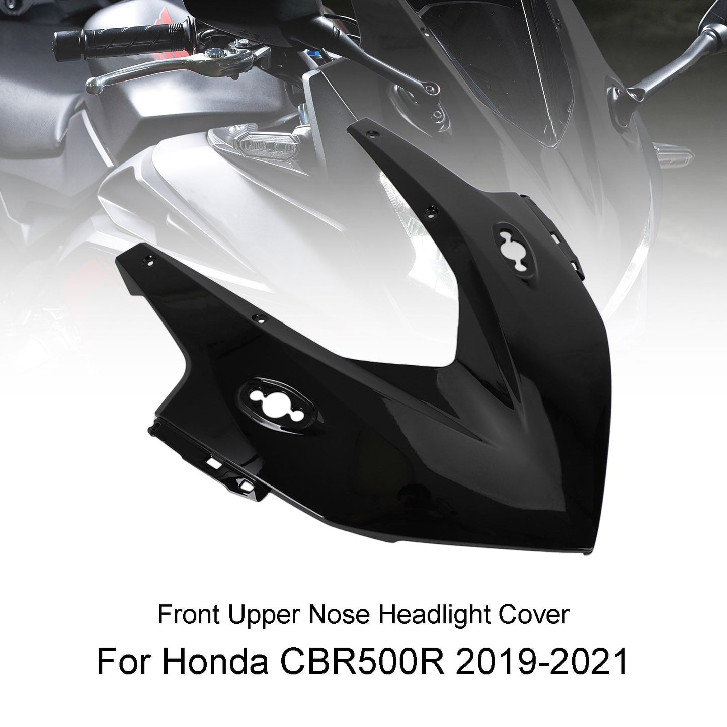 Front Nose Headlight Panel Cover Fairing For Honda CBR500R 2019-2021 Black