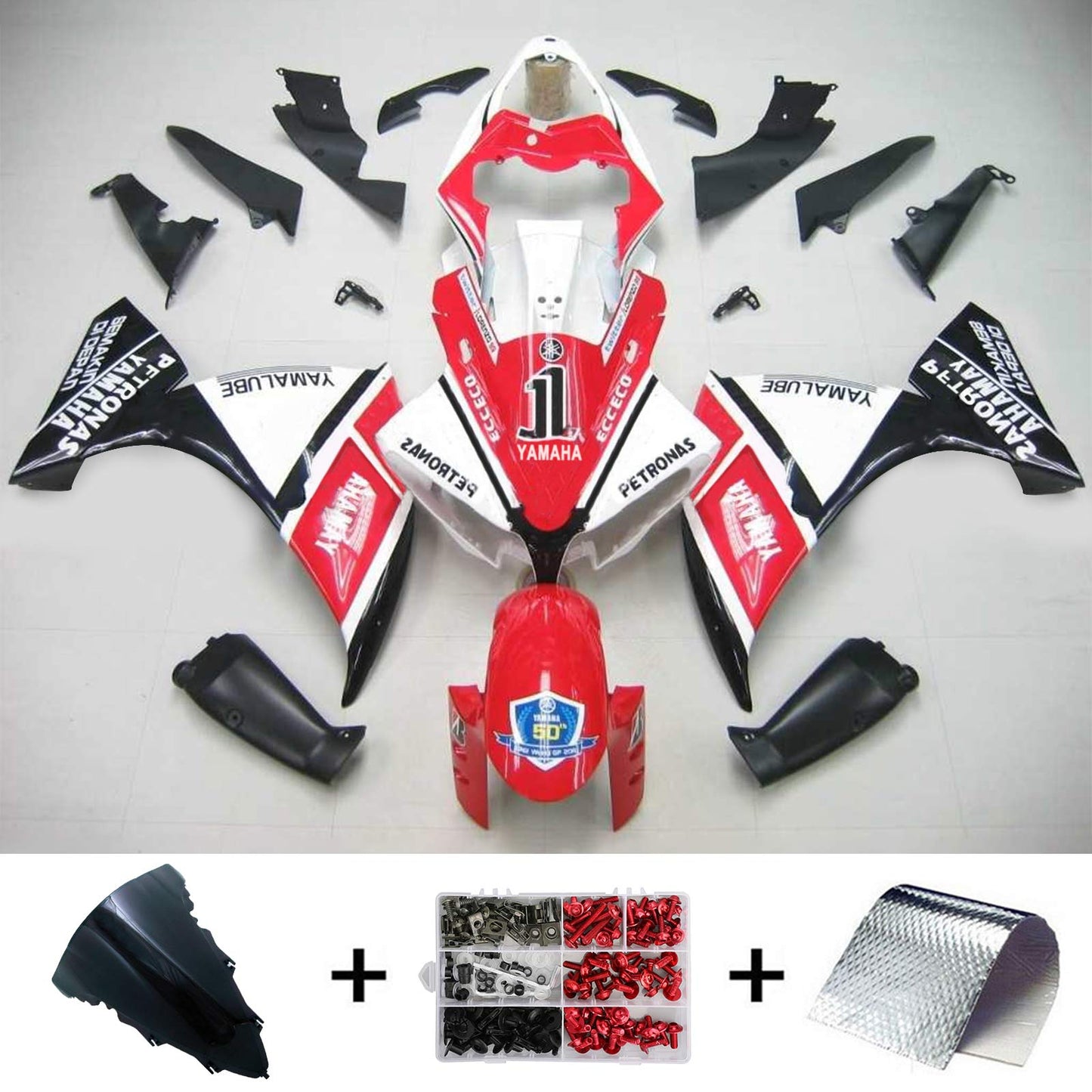 2012-2014 Yamaha YZF 1000 R1 Amotopart Injection Fairing Kit Bodywork Plastic ABS #102