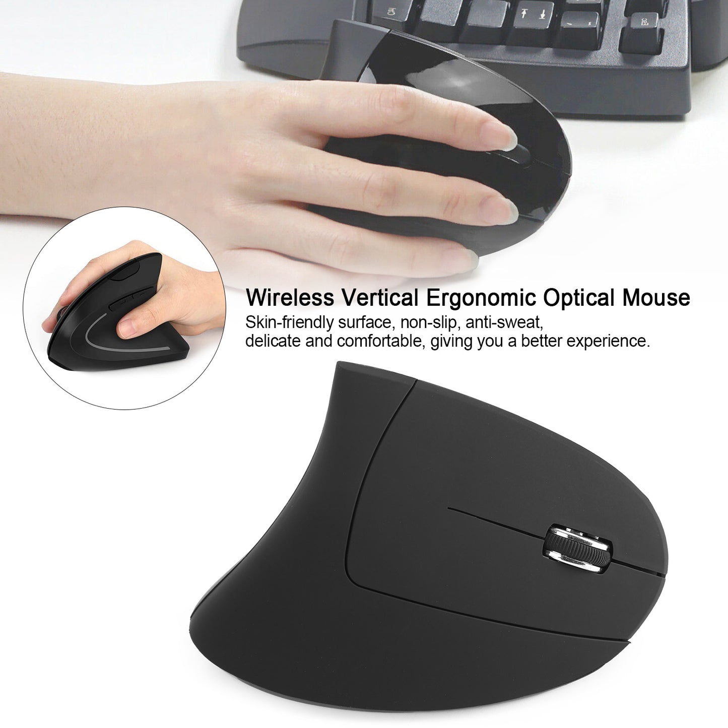 4 DPI 1000-1200-1600-2400 Wireless Ergonomic Optical Vertical Mice Laptop PC