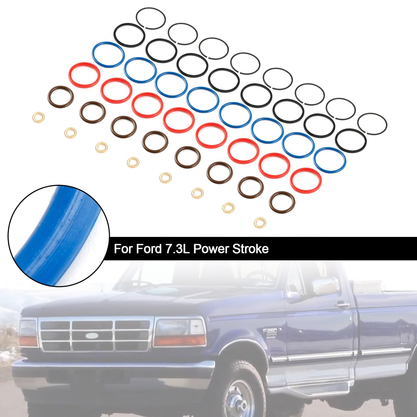 8PCS Fuel Injector Repair Kit XC3Z9229AB Fit Ford 7.3L Power Stroke CM5010