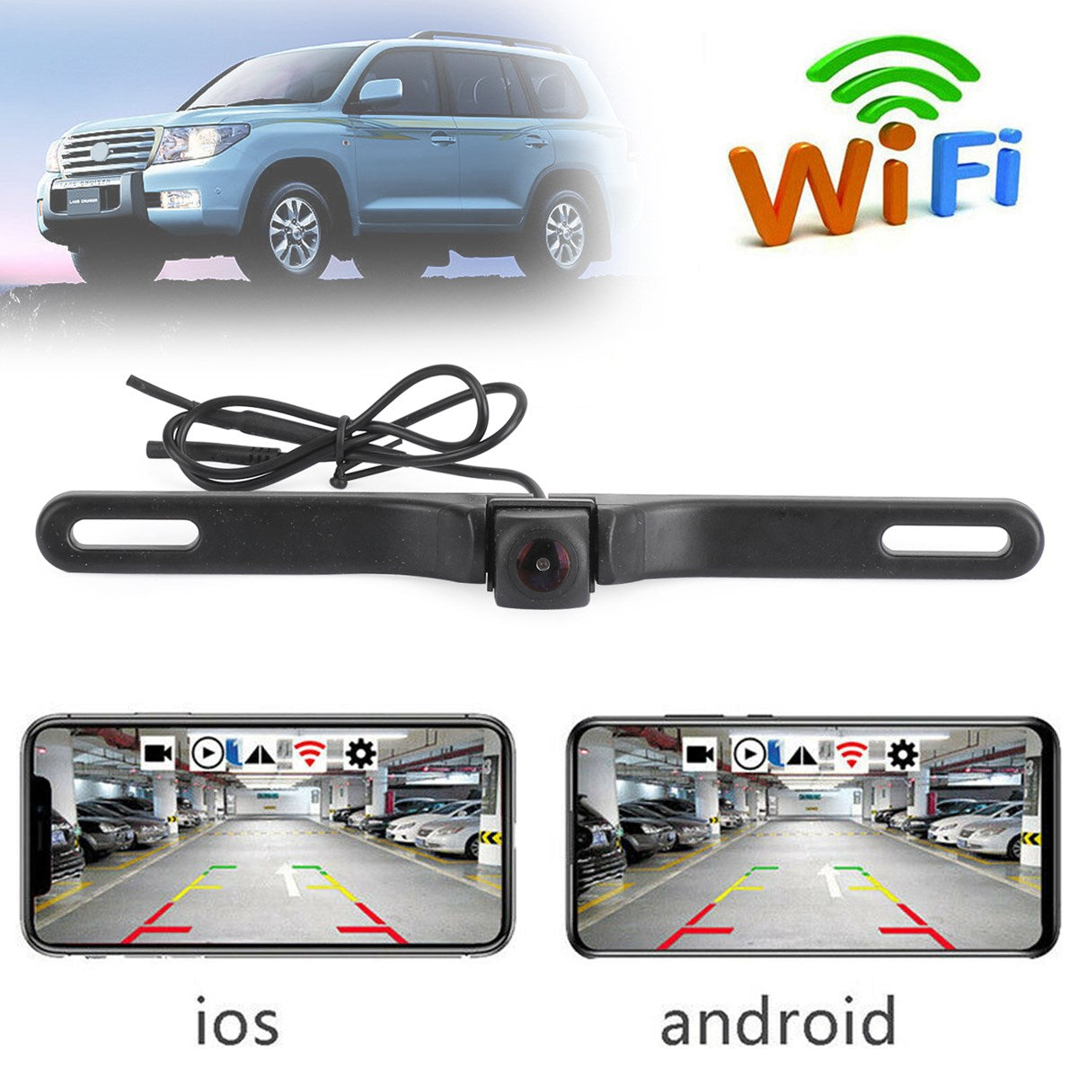 170° WiFi Car Rear View Cam Backup Wireless Camera Fit For iPhone Android