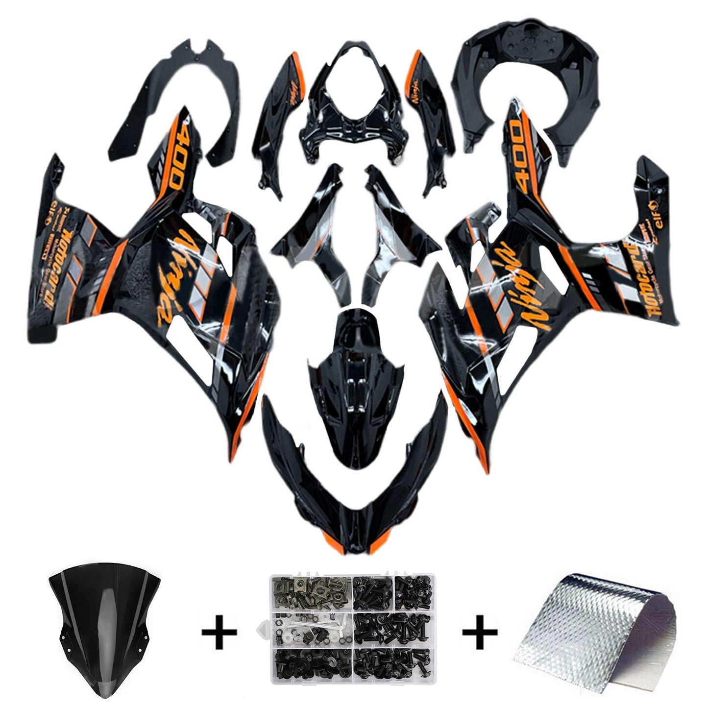 2018-2023=4 Kawasaki EX400 Ninja400 Fairing Kit Bodywork Plastic ABS