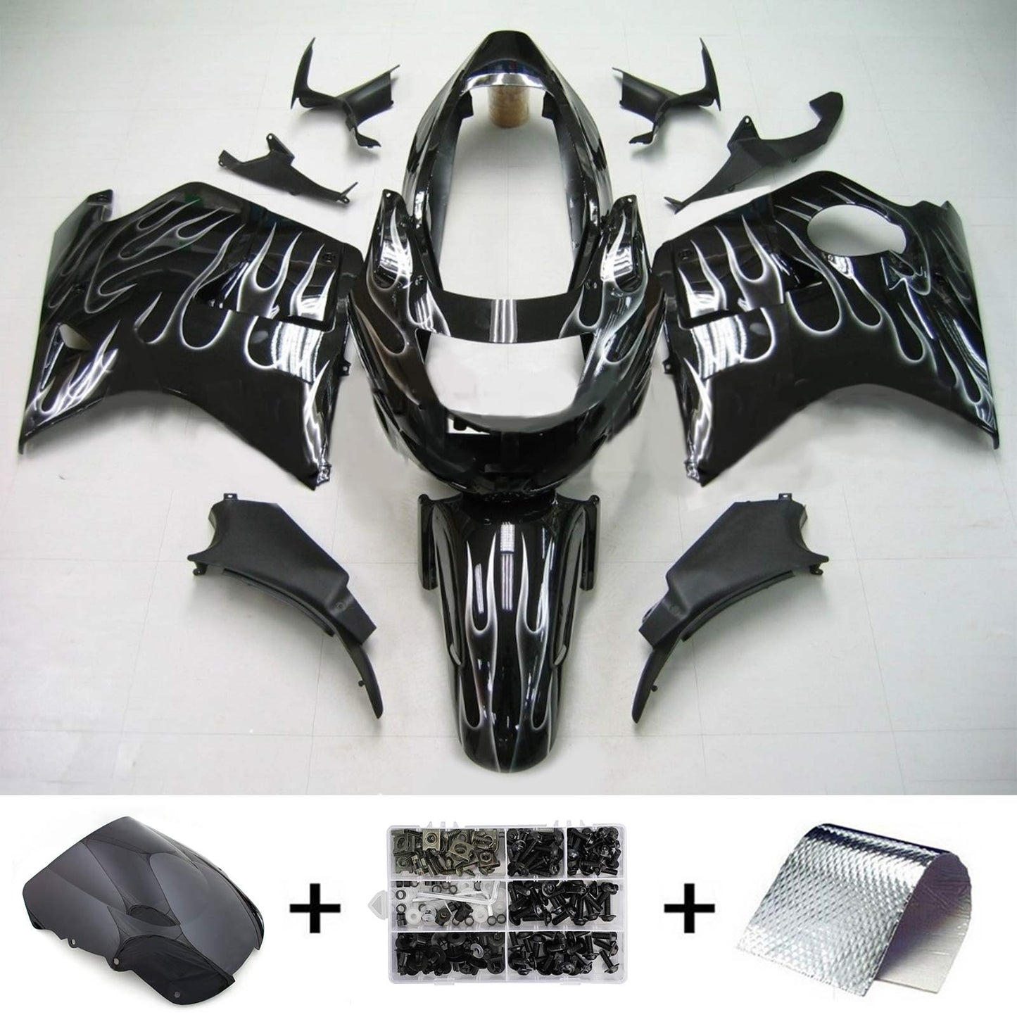 1996-2007 Honda CBR1100XX SuperBlackBird Amotopart Injection Fairing Kit Bodywork ABS #117