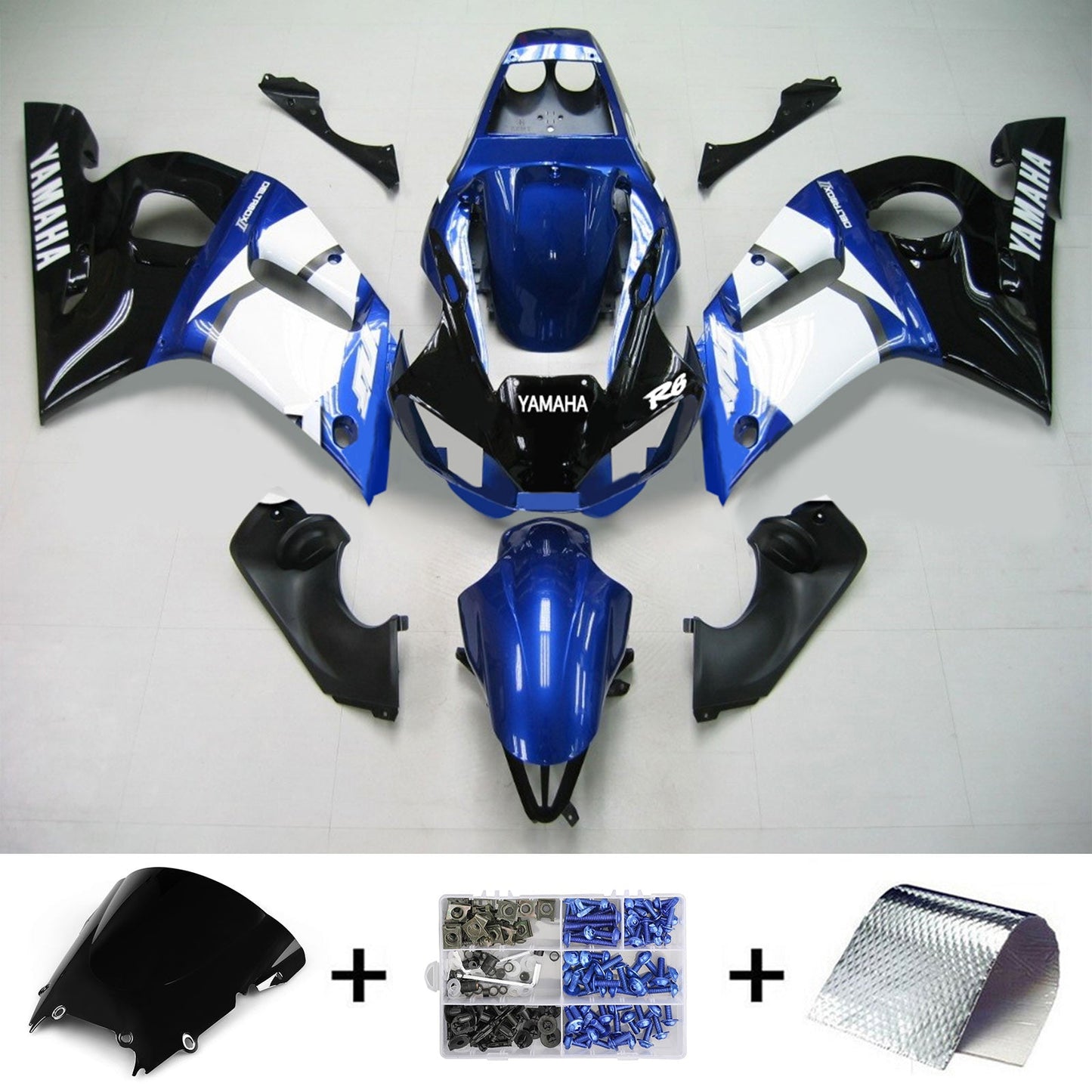 1998-2002 Yamaha YZF 600 R6 Injection Fairing Kit Bodywork Plastic ABS #126