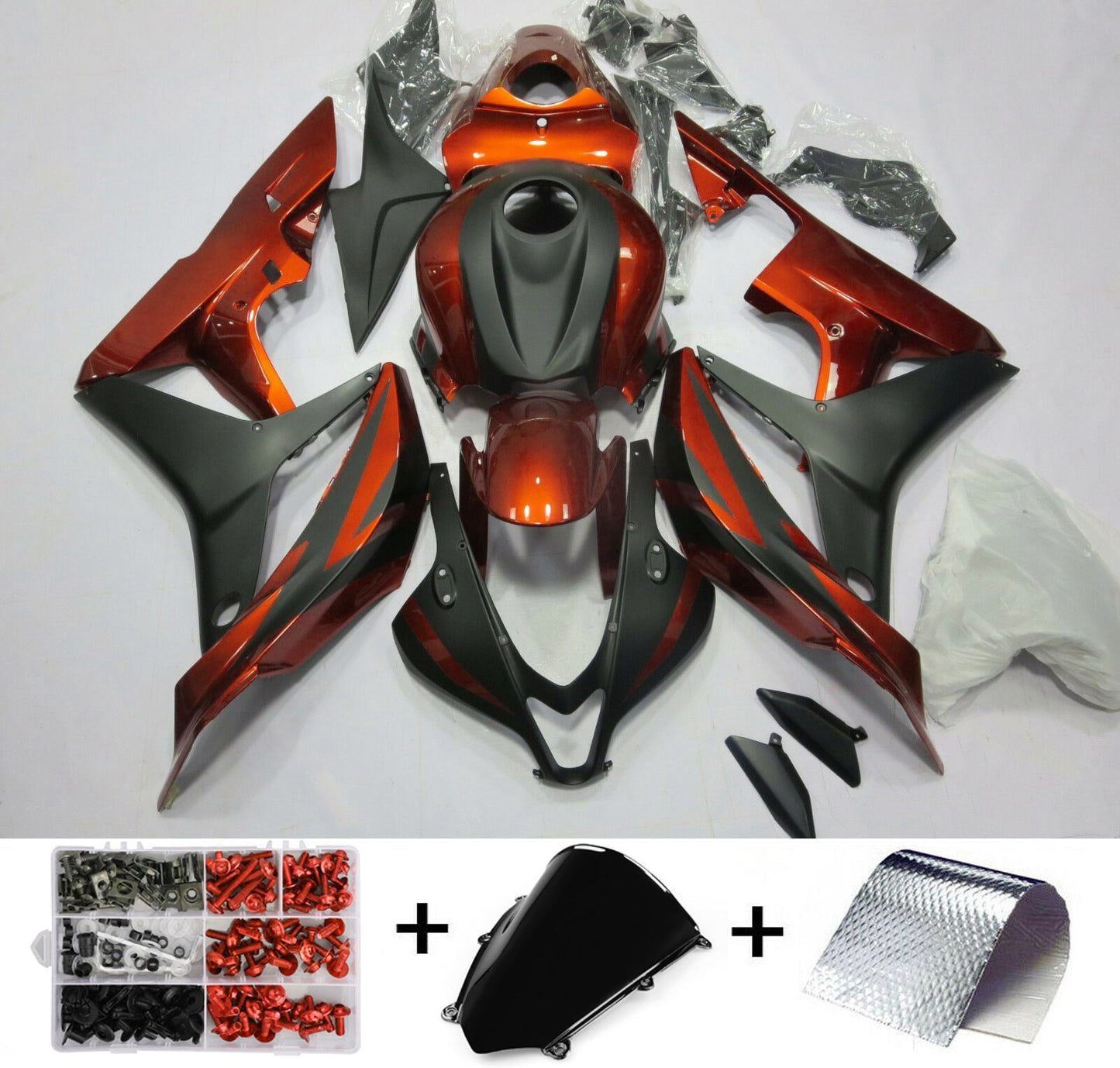 2007-2008 Honda CBR600RR Orange&Black Amotopart Fairing Kit