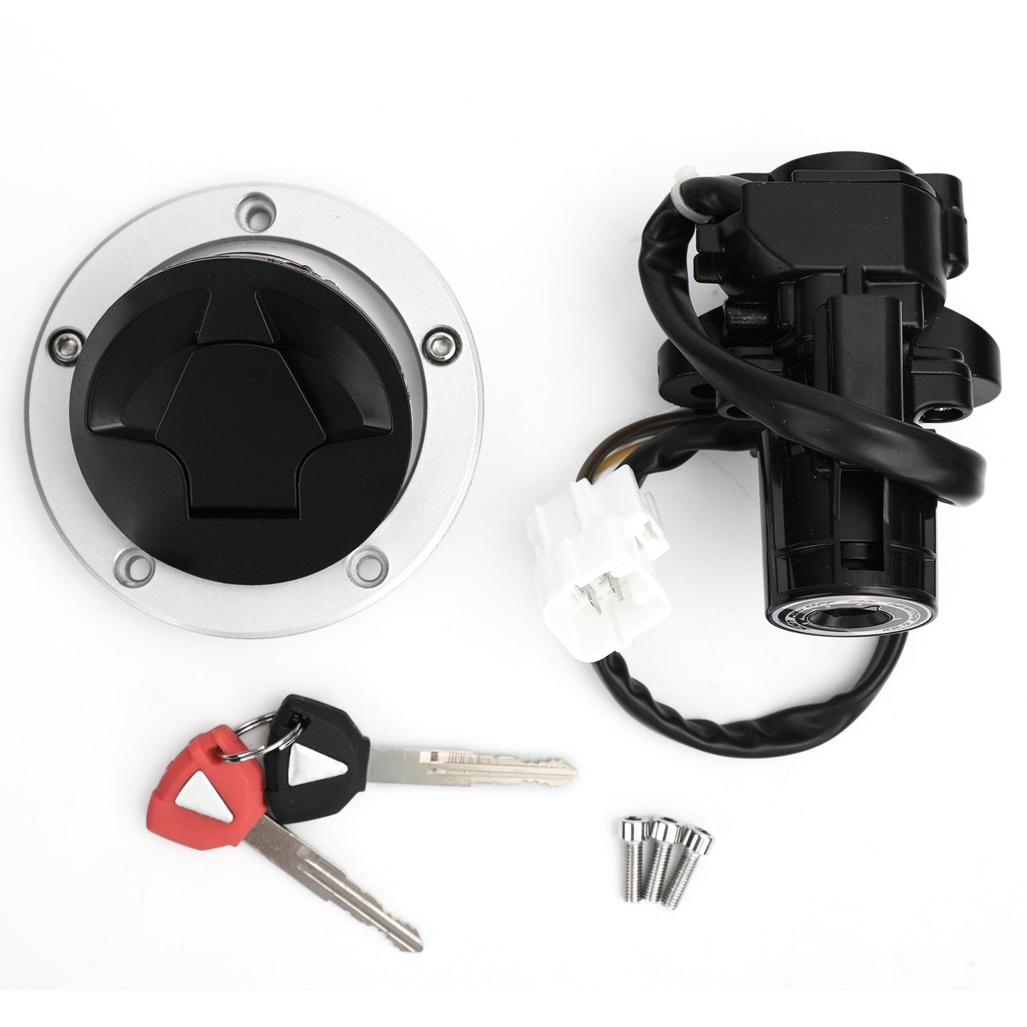 Ignition Switch Fuel Gas Cap Lock Set Key for Kawasaki EX650 Ninja ER-6N 12-16