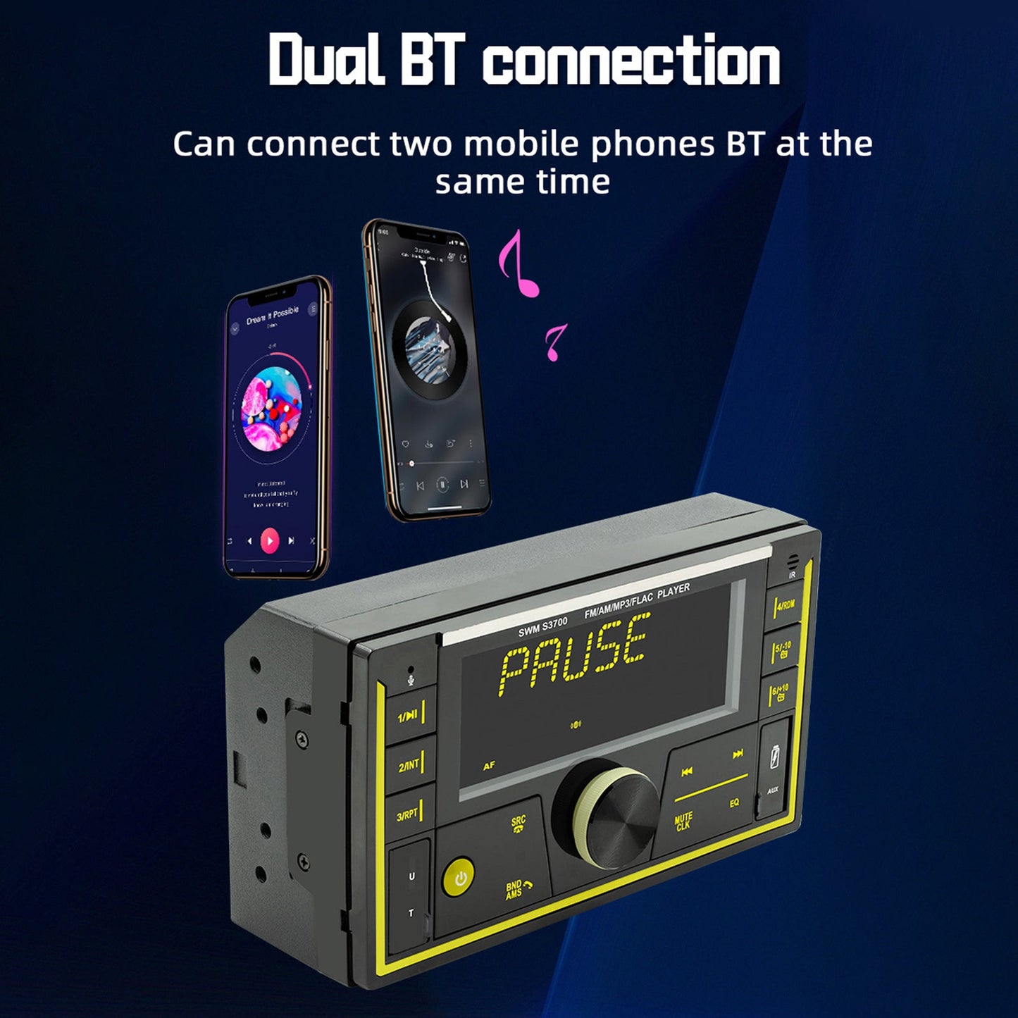 Car Dual Din Radio 12V Bluetooth Free Improve Clear Lossless Music Car MP3 Player