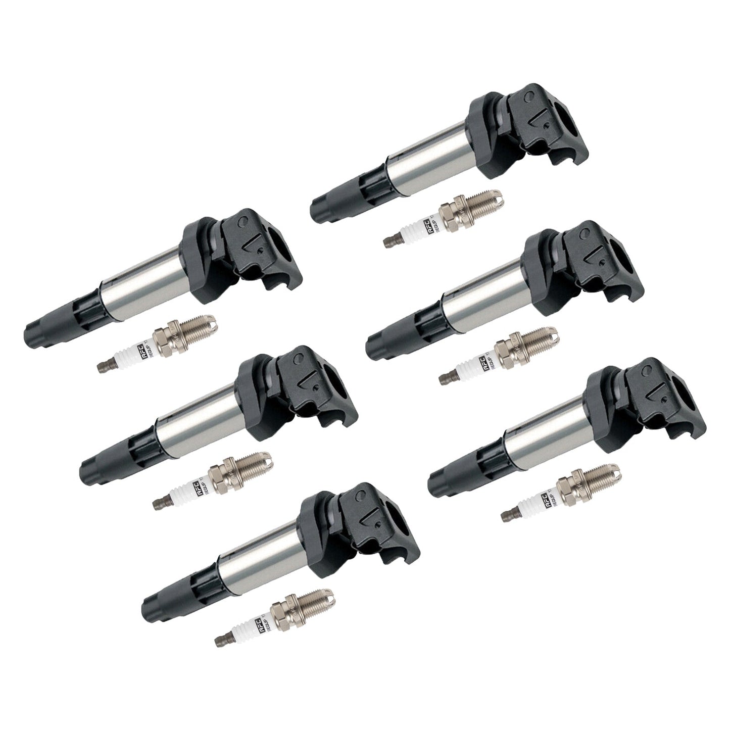 BMW 325 335 525 530i X5 Z4 2.5L 3.0L 6x Ignition Coil+Spark Plug UF515 UF522