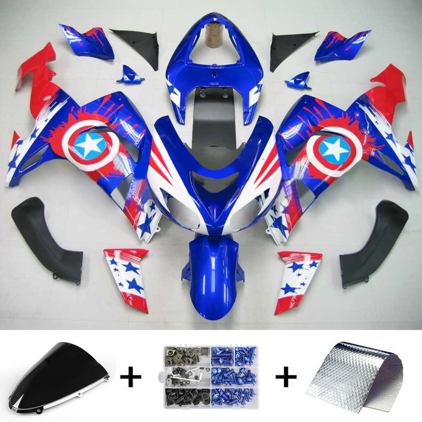 2006-2007 Kawasaki ZX10R Amotopart Injection Fairing Kit Bodywork Plastic ABS #116