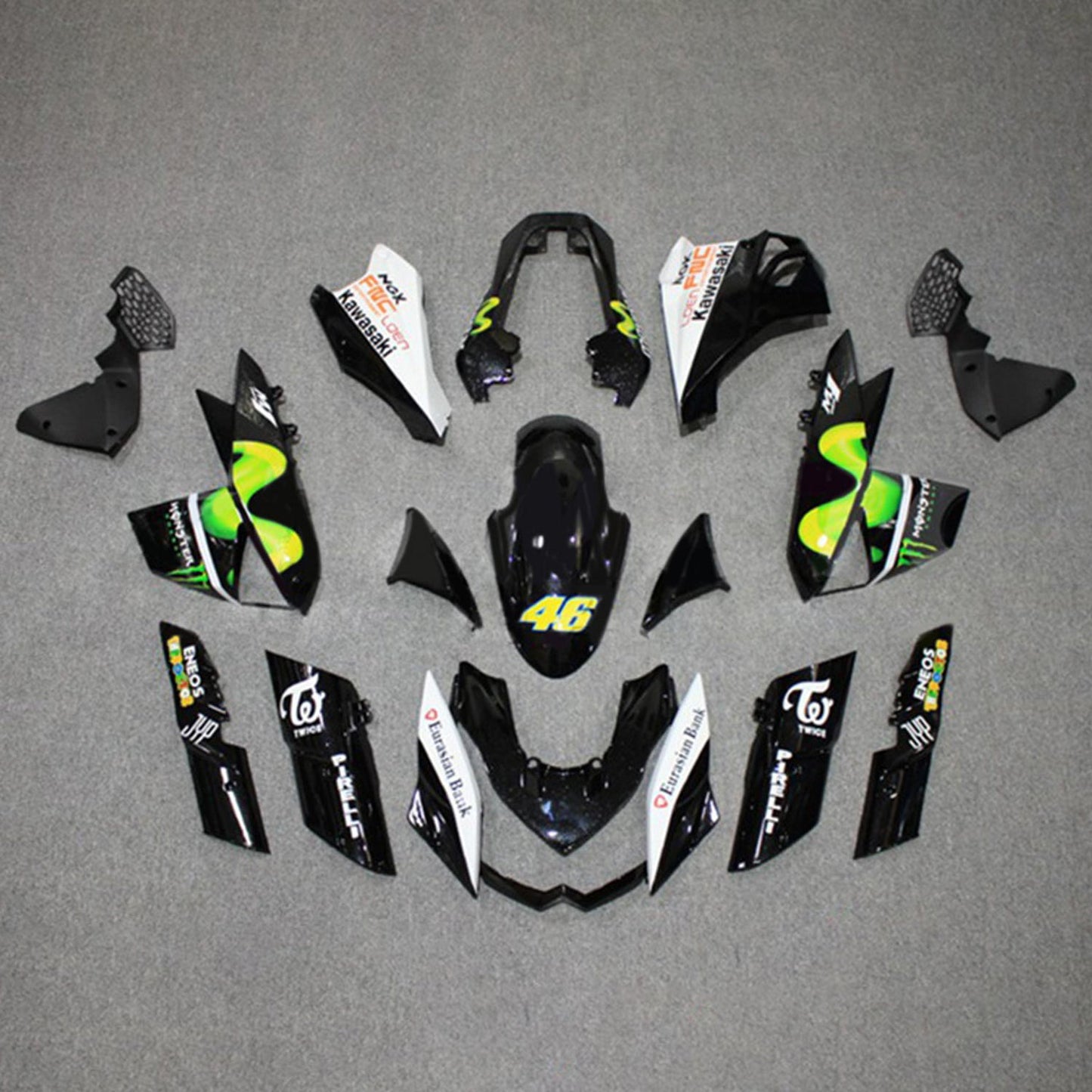 2010-2013 Kawasaki Z1000 Injection Fairing Kit Bodywork Plastic ABS#111