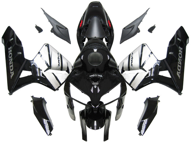 2005-2006 Honda CBR 600 RR Amotopart Fairings Black & Silver CBR Honda Racing Customs Fairing