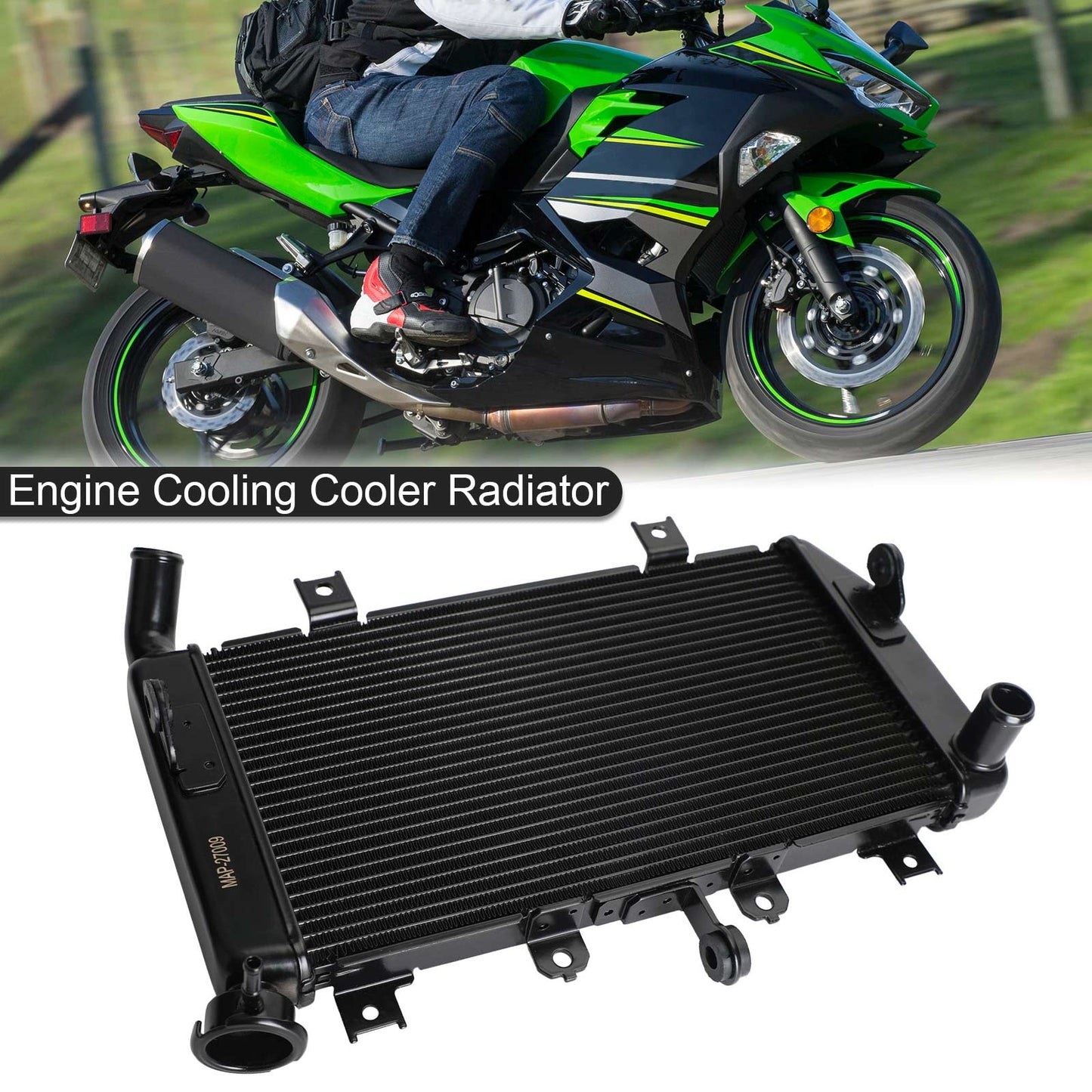 Aluminum Engine Cooling Cooler Radiator Fit for Kawasaki Ninja 400 2018-2021