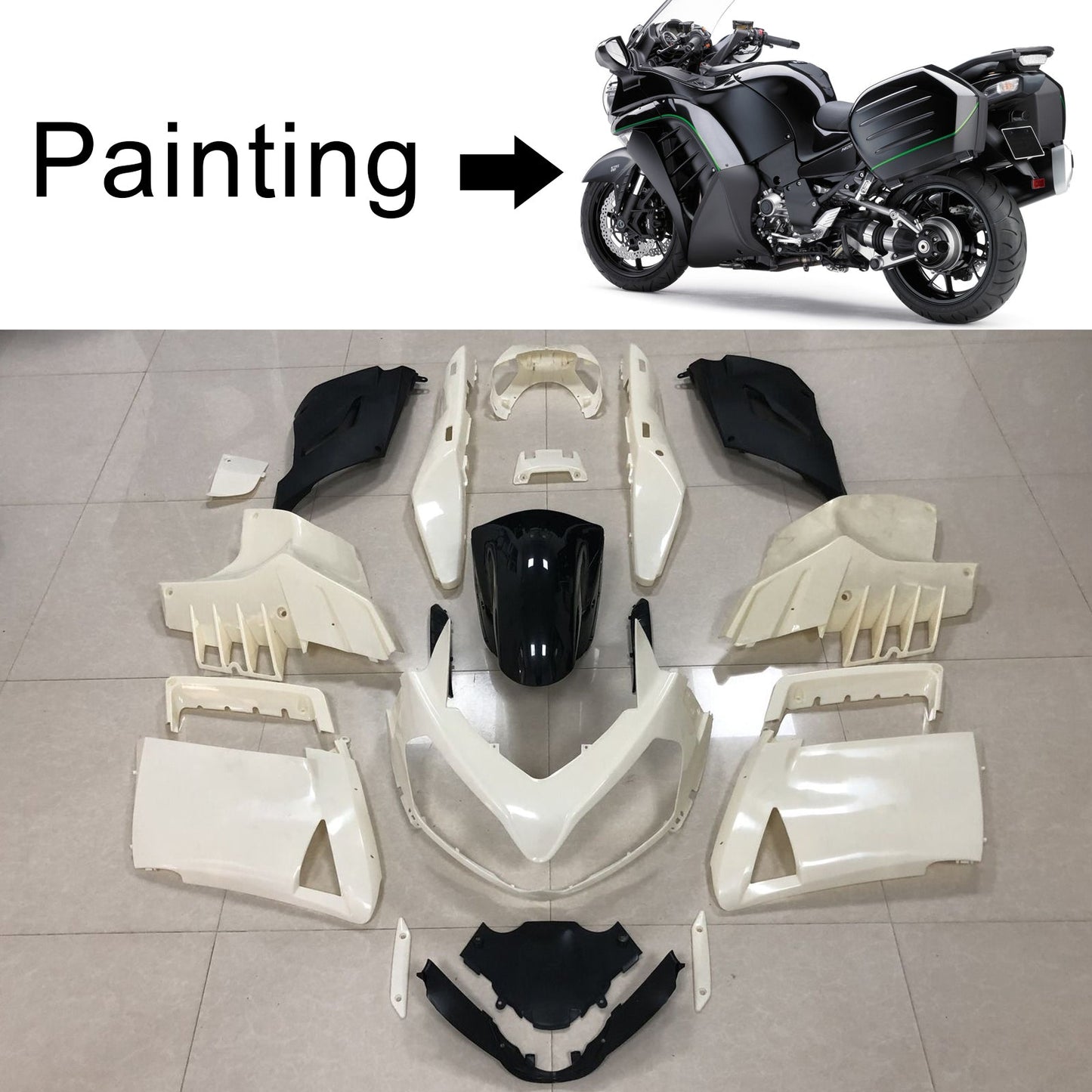 2007-2009 Kawasaki GTR1400 ZG1400 Amotopart Injection Fairing Kit Bodywork Plastic ABS #101