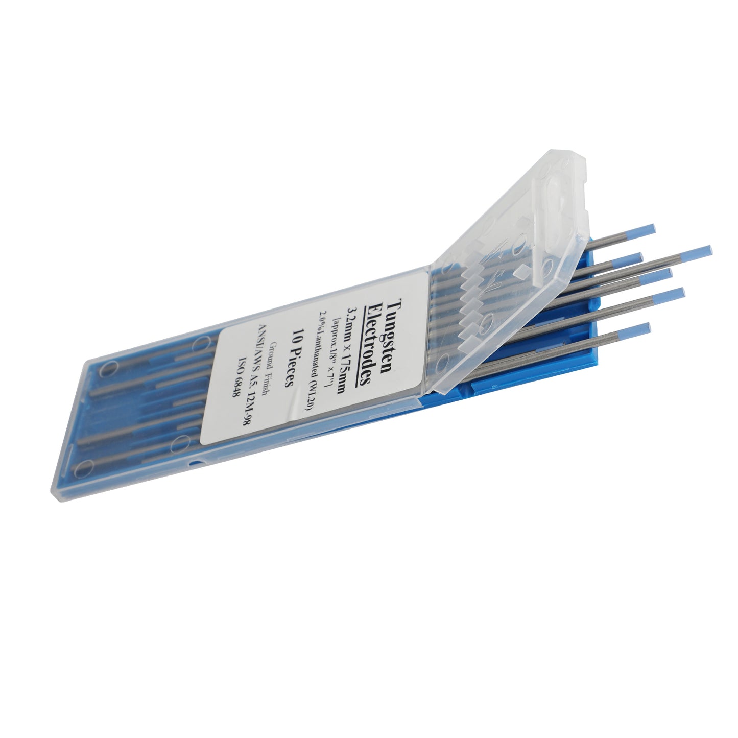 10Pcs 2% Lanthanated Blue Tig Welding Tungsten Electrode 1.0/1.6/2.4/3.2X175mm