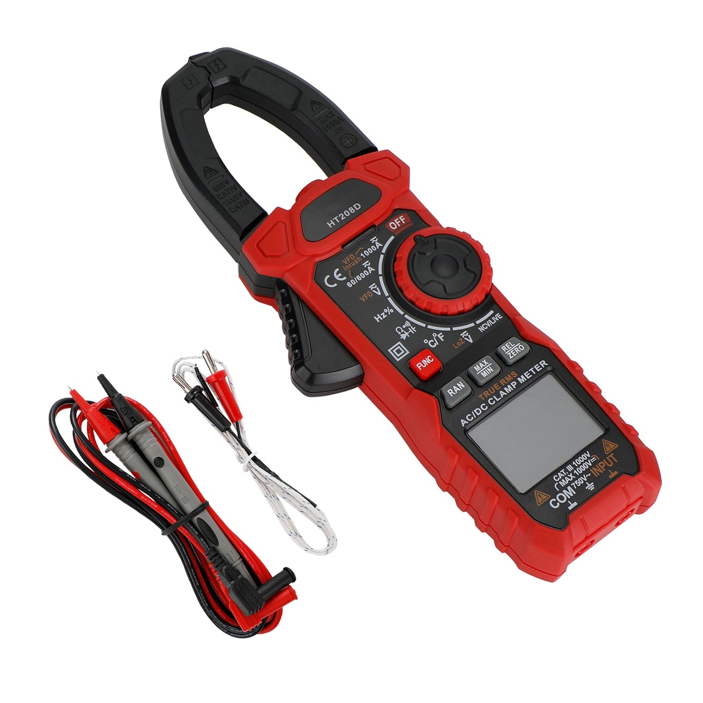 HT208D Digital Clamp Meter AC DC 6000 Counts Ture RMS Multimeter Tester