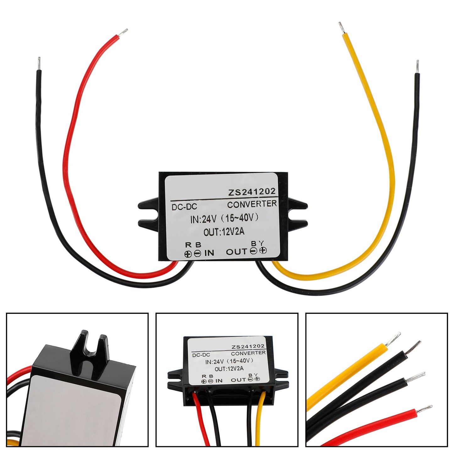 Waterproof DC-DC Converter 24V Step Down to 12V Car Power Supply Module 2A