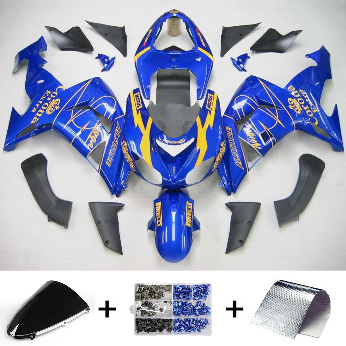 2006-2007 Kawasaki ZX10R Amotopart Injection Fairing Kit Bodywork Plastic ABS #103