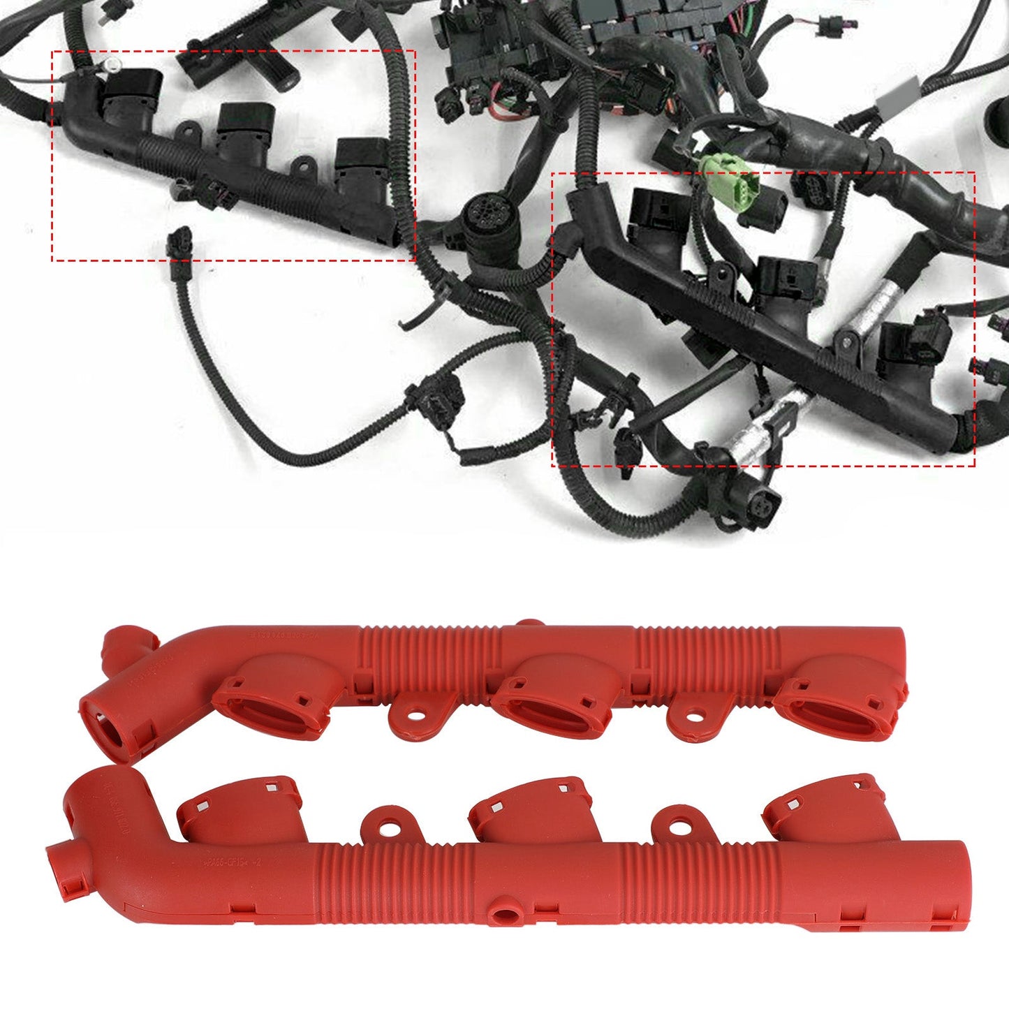 Red Ignition Coil Wiring Harness Conduit For Audi A6 Q5 A5 A8 10-17 A4 Q7 10-16
