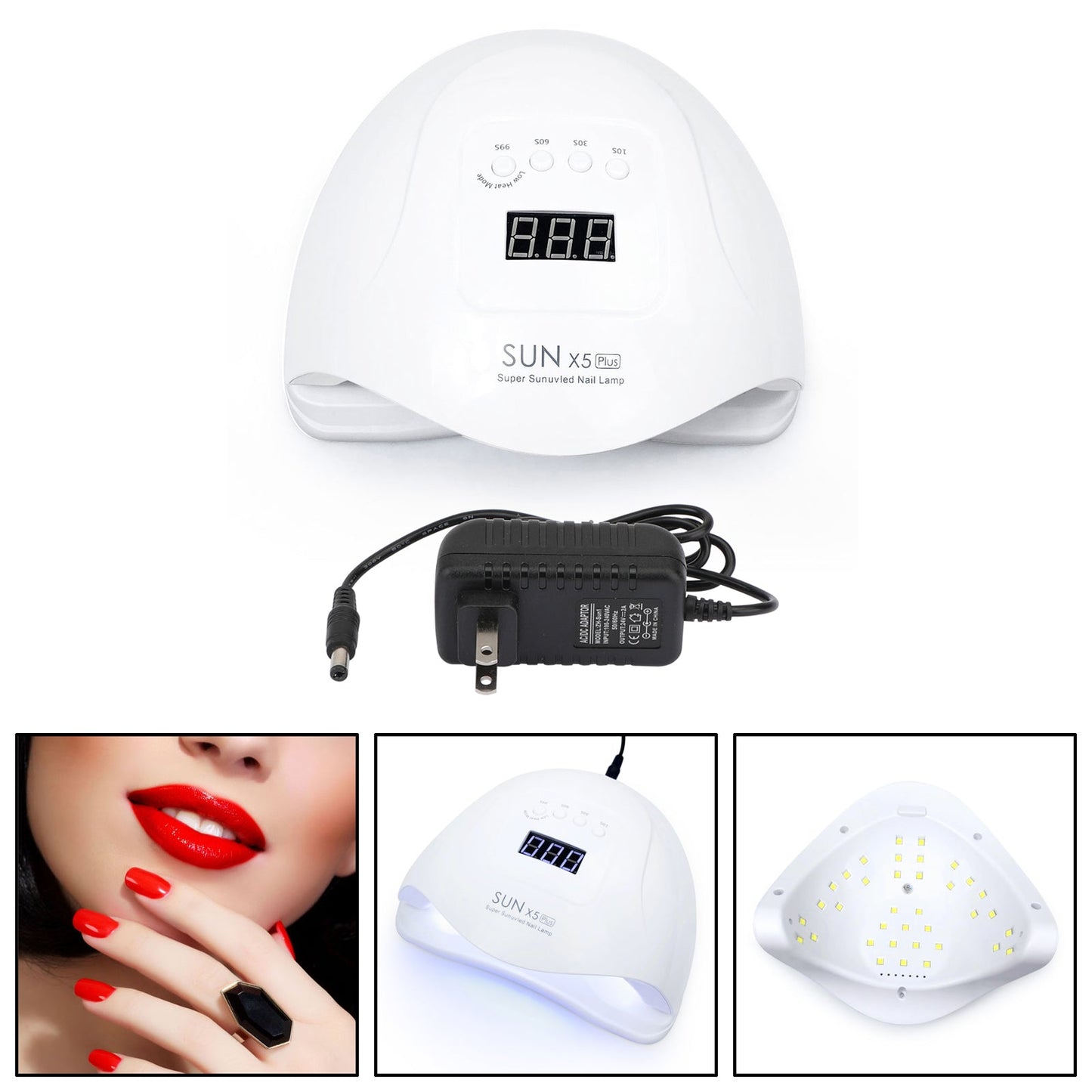 Professional LED UV Nail Dryer Gel Polish Lamp Curing Manicure Sun X5Plus 80W US