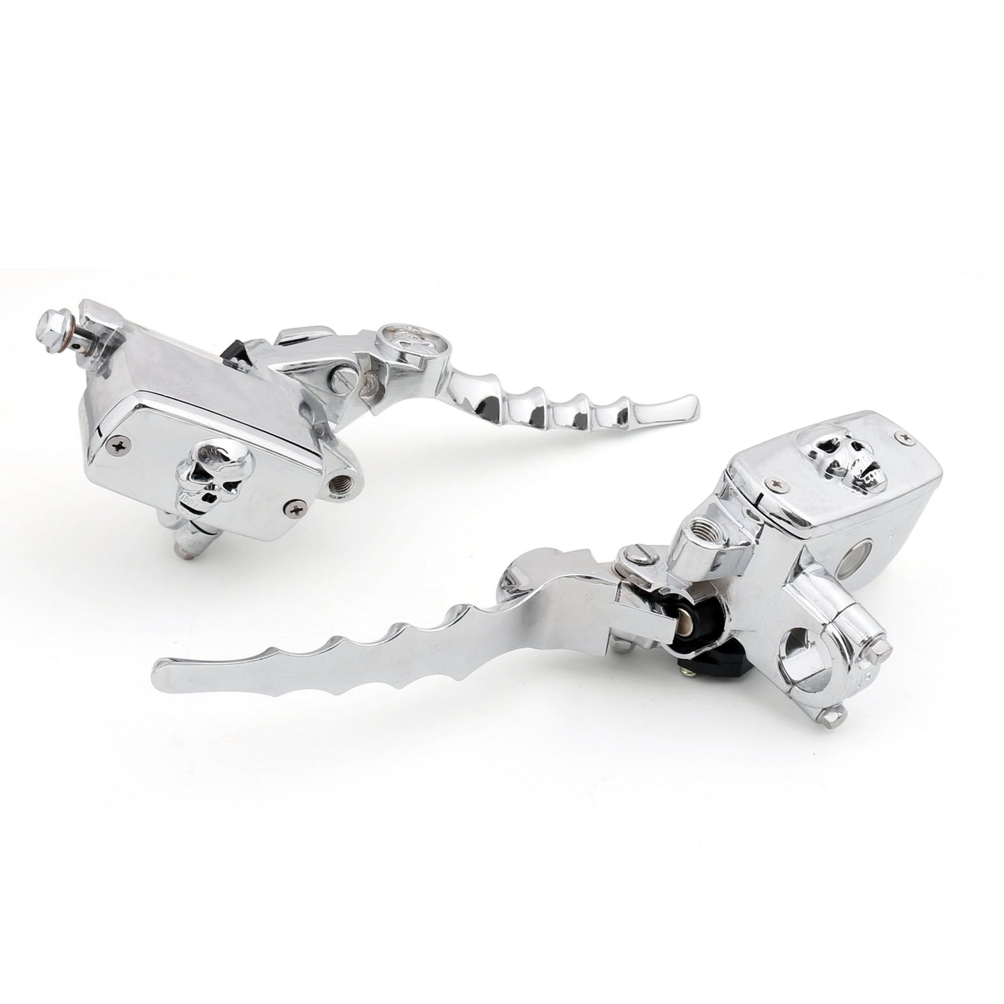 Skull 7/8" 22mm Pair Motorcycle Hydraulic Brake Master Cylinder & Clutch Lever S