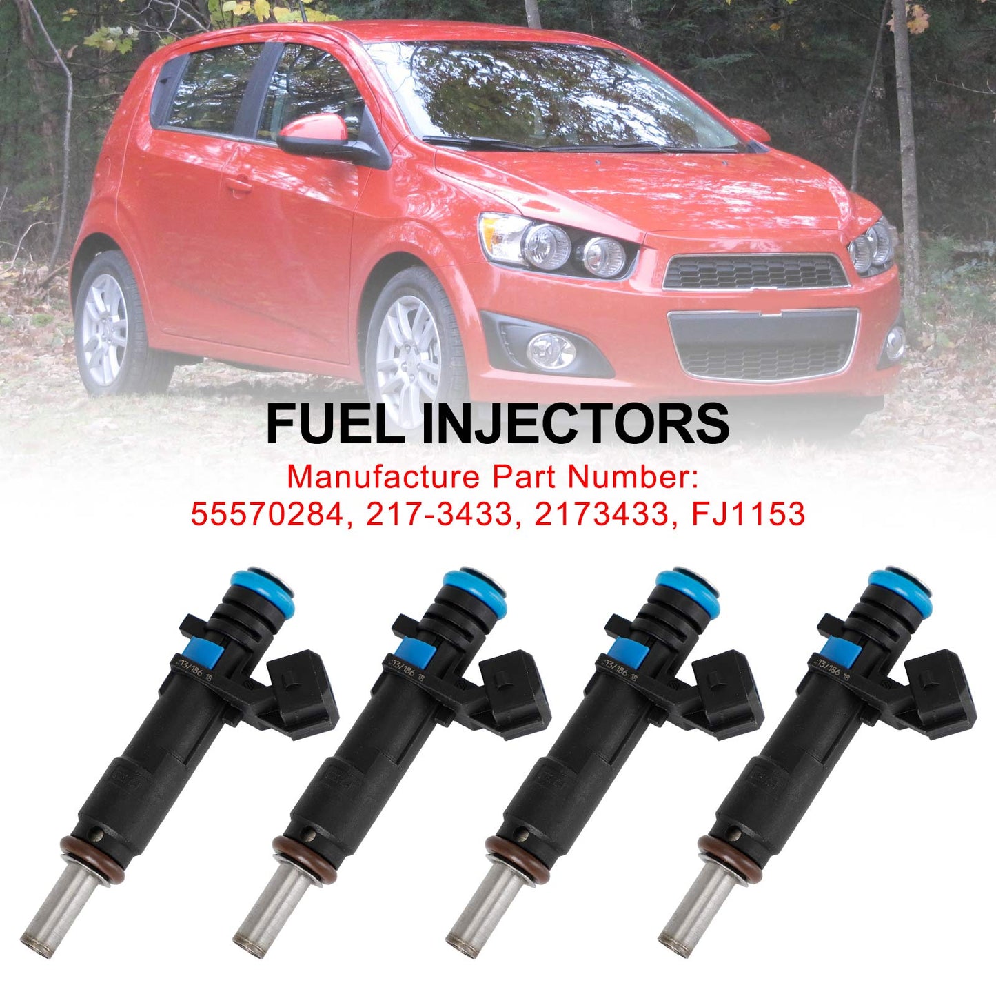 4PCS Fuel Injectors 55570284 Fit Chevrolet Cruze Sonic 1.8L 2011-2015 217-3433