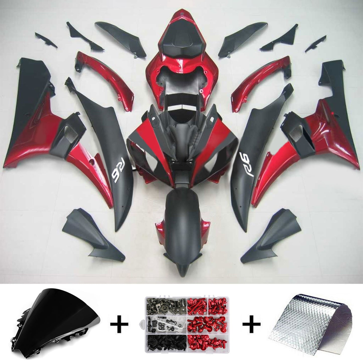 2006-2007 Yamaha YZF 600 R6 Amotopart Injection Fairing Kit Bodywork Plastic ABS #120