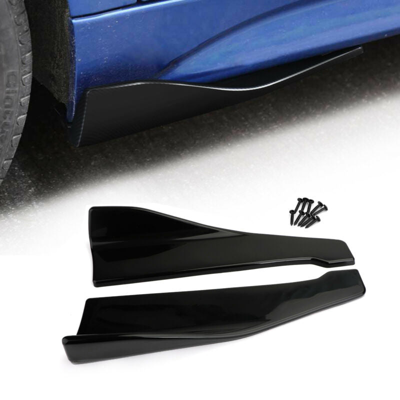 48cm Skirt Spoiler Rear Lip /Side Extension Rocker Splitters Winglet Wings Black