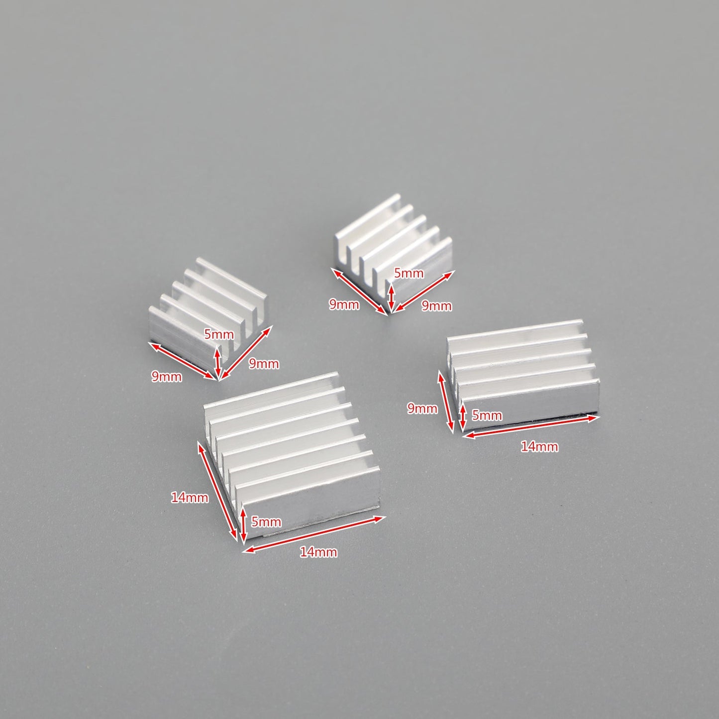 4PCS Aluminum Heatsink Radiator Cooler Kit for Raspberry Pi 4B with Sticker