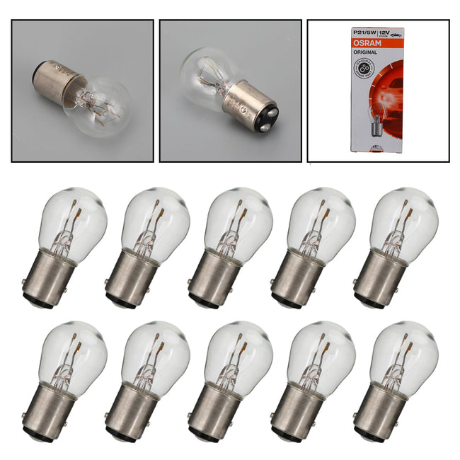 10x For OSRAM General Lighting Halogen Auxiliary Light P21/5W 12V BAY15d