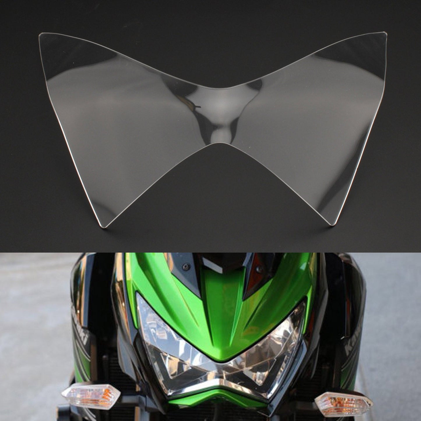 Headlight Lens Protection Cover Clear Fit For Kawasaki Z250 Z300 Z800 13-16
