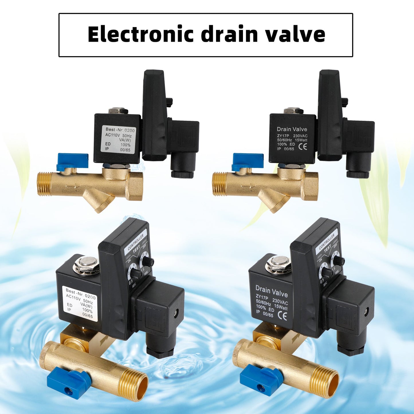 Ac110V 1/2" Multifunction Automatic Electronic Timed Air Compressed Drain Valve