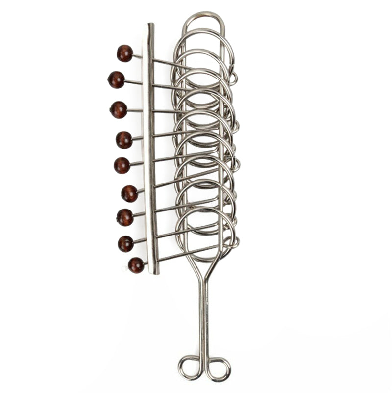 Traditional Brain Teaser Classical Metal Chinese 9 Linked Rings Puzzle ...