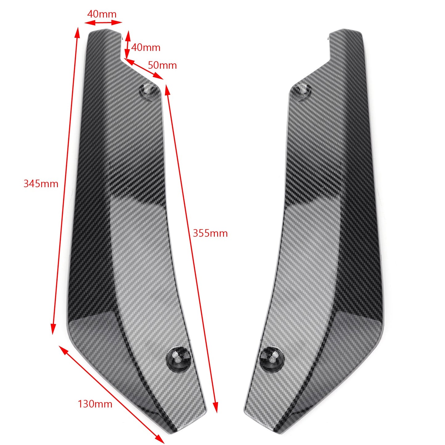 2X Car Rear Bumper Lip Diffuser Splitter Canard Protector Top Carbon Fiber Look