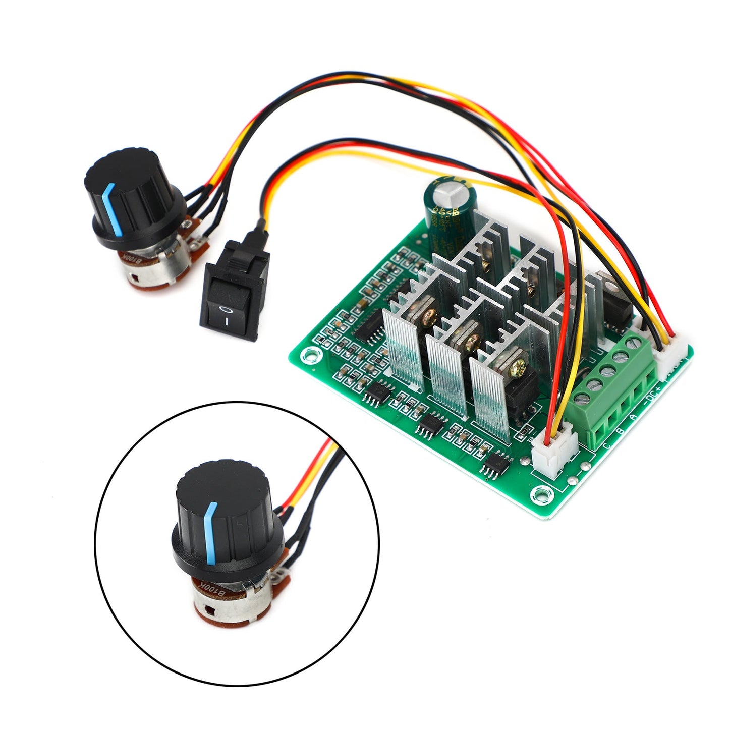 DC 5V-36V 15A PWM DC Brushless Motor Speed Control CW CCW Reversible Switch