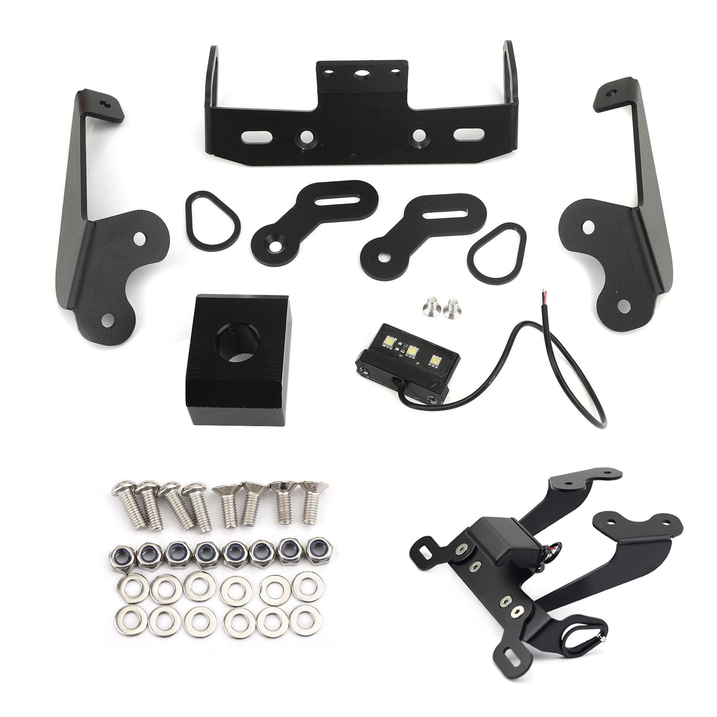 License Plate Bracket For Yamaha MT-09 FZ-09 17-20 BLK