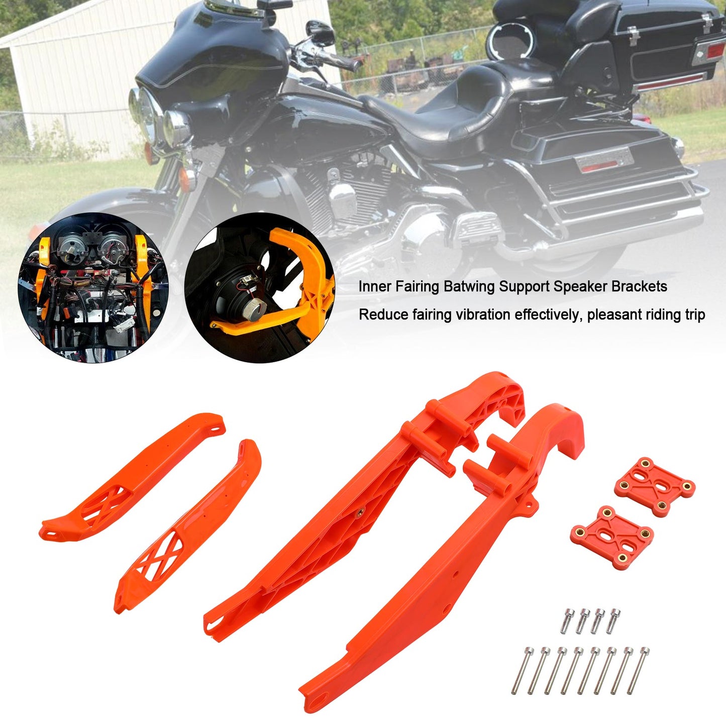 Inner Fairing Batwing Support Speaker Brackets For Touring Electra Glide 1996-2013