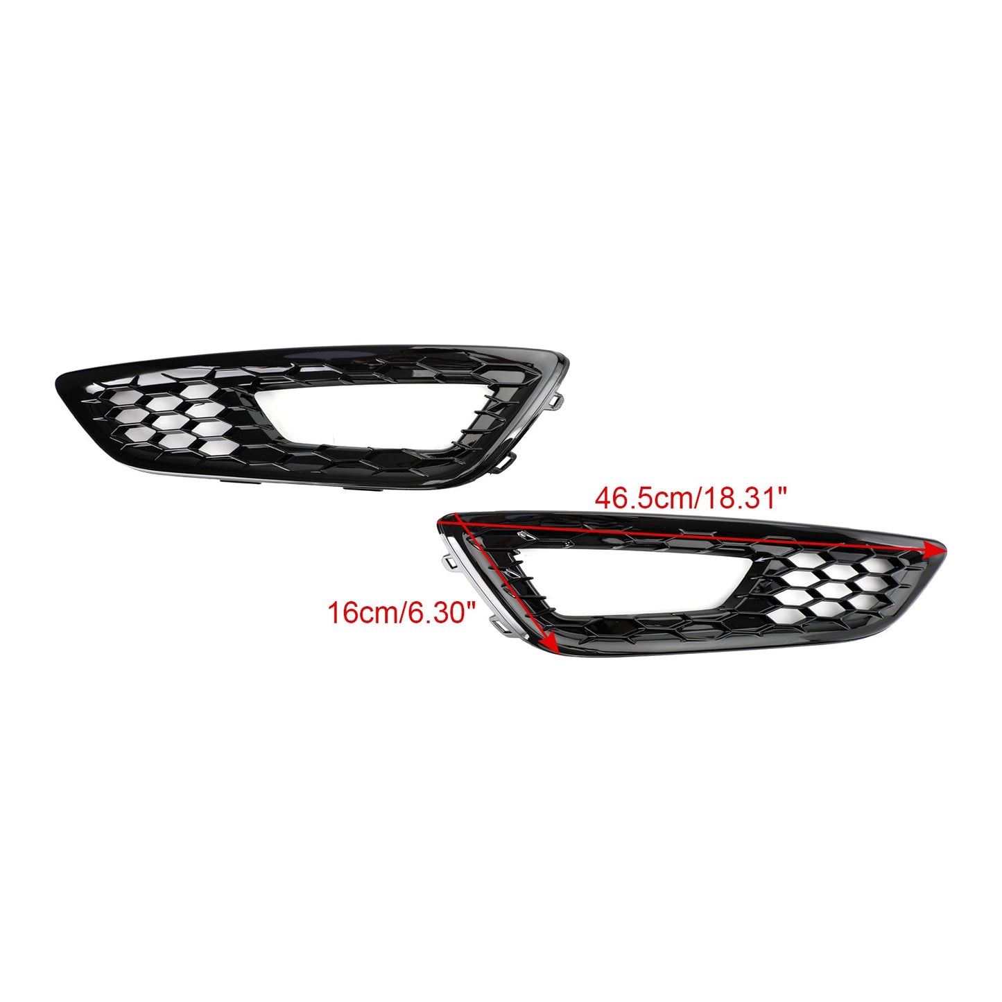 2015-2017 Ford Focus 4 Door Sedan and Hatchback Models Pair Front Bumper Fog Light Lamp Cover Bezel Grill