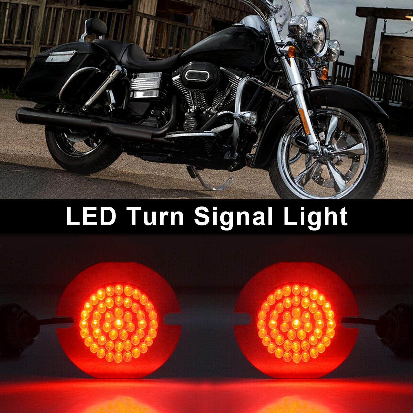 1156 LED Turn Signal Light Bulbs Flat Style Fit for Touring Road King Softail
