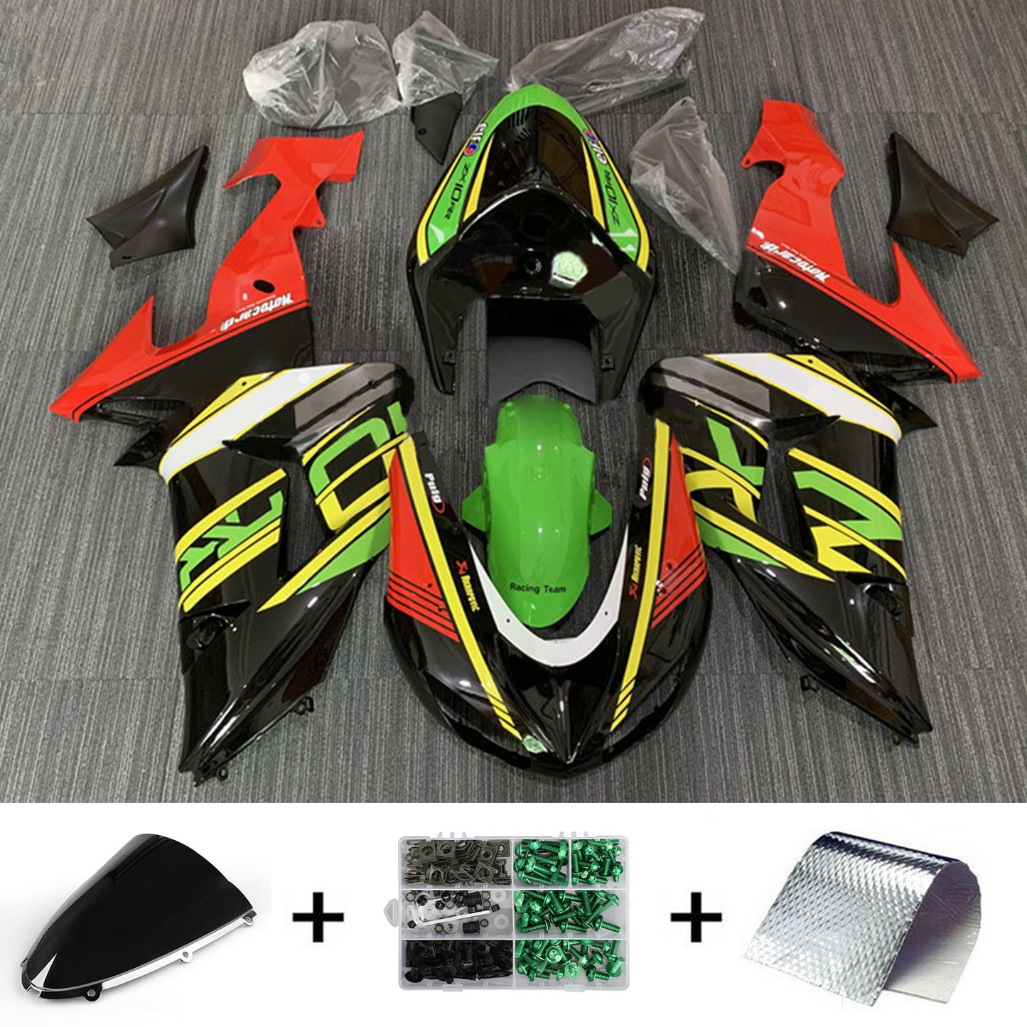 2006-2007 Kawasaki ZX10R Injection Fairing Kit Bodywork Plastic ABS#132