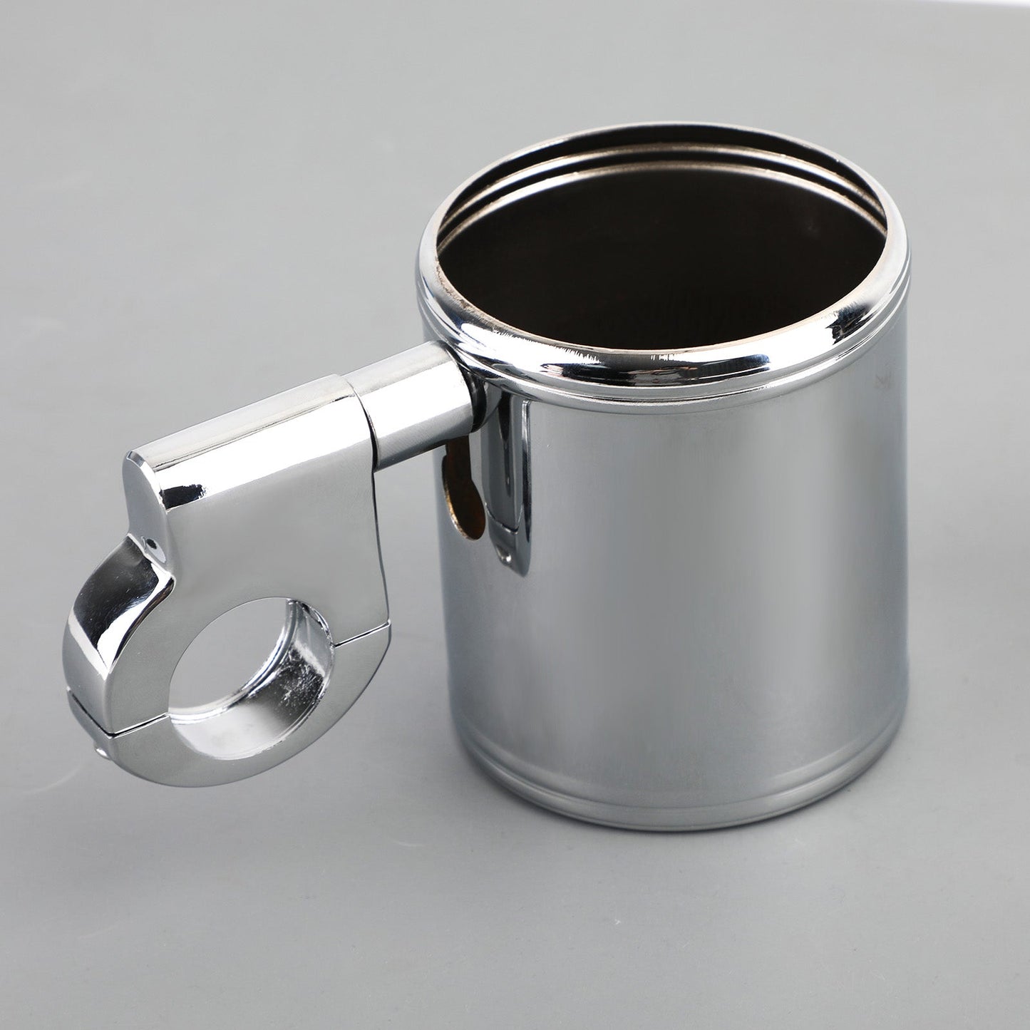 Motorcycle Atv Chrome Cup Holder Fit For 7/8" To 1-1/4" Handlebar