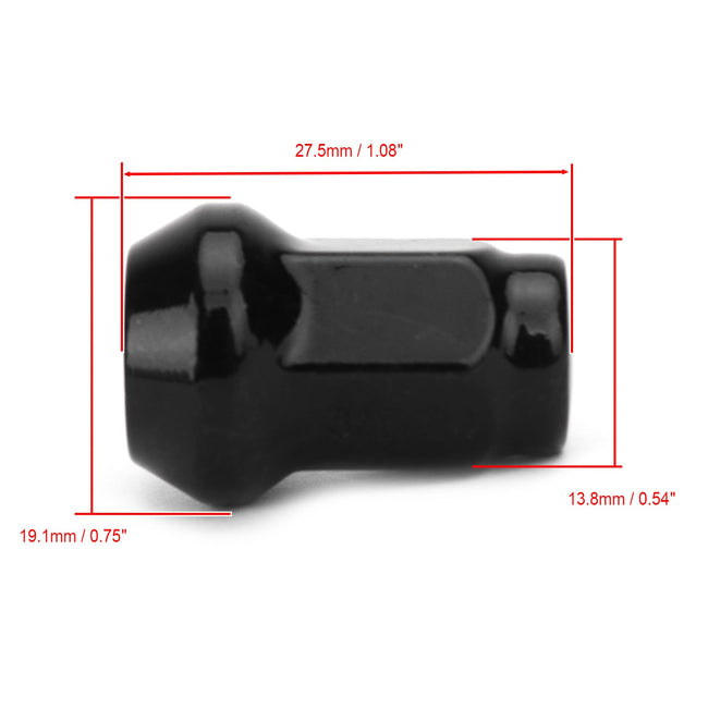 16 Pack Black 3/8"-24 Tapered Lug Nuts For Polaris Ranger 700 RZR 900XP 800 570