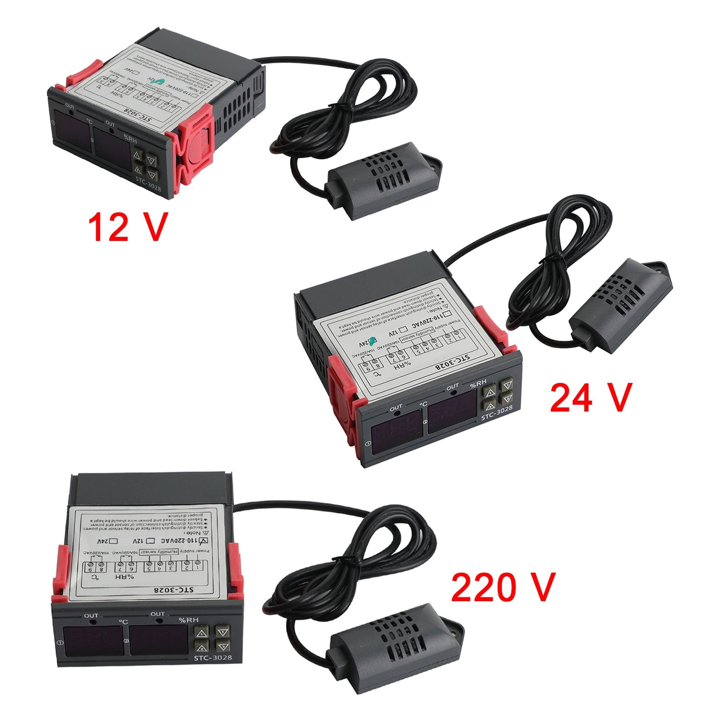 STC-3028 Dual LED Temperature Humidity Controller DC12V Digital Thermostat